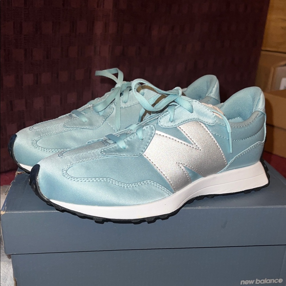 New Balance Women's Aqua and Silver Sneakers